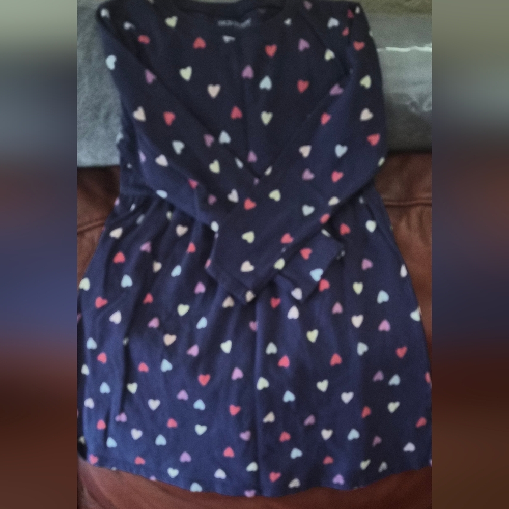 Old Navy Kids Dress - Navy with Multicolor Hearts